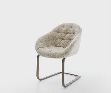 DELIFE Sledemodel Gaio-Flex geweven stof beige sledemodel vlak afwerking met titanium