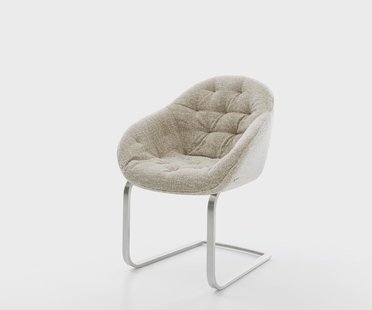 DELIFE Sledemodel Gaio-Flex geweven stof beige sledemodel vlak roestvrij staal