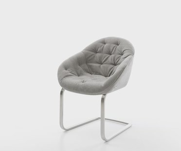 DELIFE Sledemodel Gaio-Flex zachte stof met structuur grijs sledemodel vlak roestvrij staal