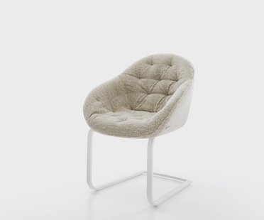 DELIFE Sledemodel Gaio-Flex geweven stof beige sledemodel vlak wit