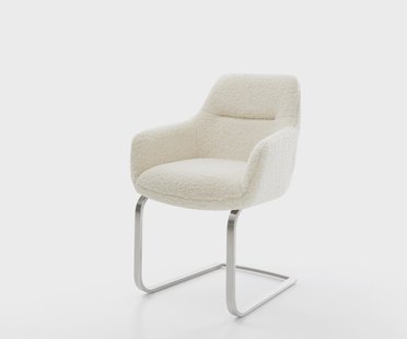 DELIFE Sledemodel Pejo-Flex teddy beige sledemodel vlak roestvrij staal pocketveer kern