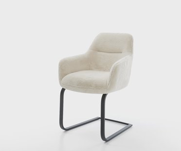 DELIFE Sledemodel Pejo-Flex pluchen crème-wit sledemodel vlak zwart pocketveer kern