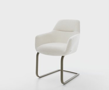 DELIFE Sledemodel Pejo-Flex bouclé zacht beige sledemodel vlak afwerking met titanium pocketveer kern