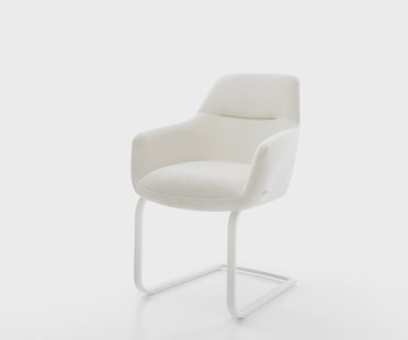 DELIFE Sledemodel Pejo-Flex bouclé zacht beige sledemodel vlak wit pocketveer kern