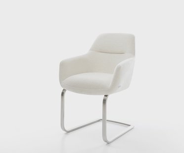 DELIFE Sledemodel Pejo-Flex bouclé zacht beige sledemodel vlak roestvrij staal pocketveer kern