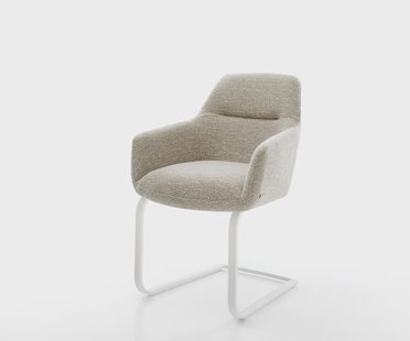 DELIFE Sledemodel Pejo-Flex geweven stof beige sledemodel vlak wit pocketveer kern