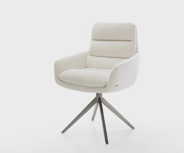 DELIFE Draaistoel Abelia-Flex met armleuning bouclé zacht beige kruisframe breed grafiet 360° draaibaar rocker-functie