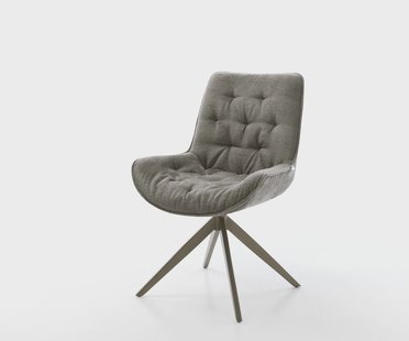 DELIFE Draaistoel Taimi-Flex bouclé zacht mud kruisframe breed afwerking met titanium 360° draaibaar rocker-functie