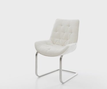 DELIFE Sledemodel Taimi-Flex bouclé zacht beige sledemodel vlak roestvrij staal