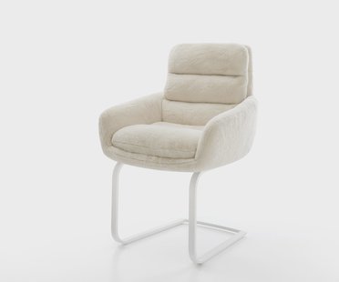 DELIFE Sledemodel Abelia-Flex met armleuning pluchen crème-wit sledemodel vlak wit