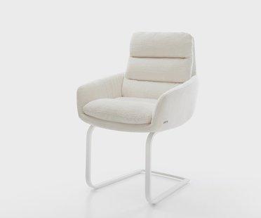 DELIFE Sledemodel Abelia-Flex met armleuning bouclé zacht beige sledemodel vlak wit