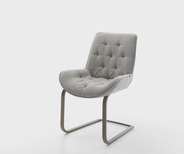 DELIFE Sledemodel Taimi-Flex zachte stof met structuur grijs sledemodel vlak afwerking met titanium