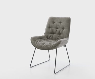 DELIFE Eetkamerstoel Taimi-Flex bouclé zacht mud slipframe zwart