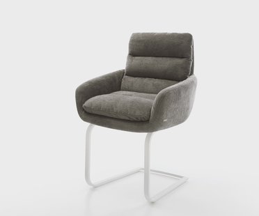 DELIFE Sledemodel Abelia-Flex met armleuning bouclé zacht mud sledemodel vlak wit