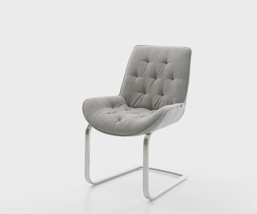 DELIFE Sledemodel Taimi-Flex zachte stof met structuur grijs sledemodel vlak roestvrij staal