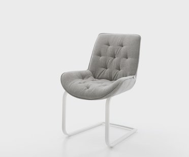 DELIFE Sledemodel Taimi-Flex zachte stof met structuur grijs sledemodel vlak wit