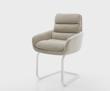 DELIFE Sledemodel Abelia-Flex met armleuning geweven stof beige sledemodel vlak wit