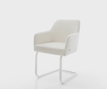 DELIFE Sledemodel Greg-Flex bouclé zacht beige sledemodel vlak wit pocketveer kern