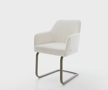 DELIFE Sledemodel Greg-Flex bouclé zacht beige sledemodel vlak afwerking met titanium pocketveer kern