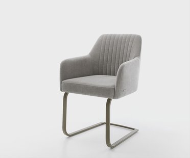 DELIFE Sledemodel Greg-Flex zachte stof met structuur grijs sledemodel vlak afwerking met titanium pocketveer kern