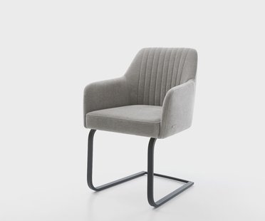 DELIFE Sledemodel Greg-Flex zachte stof met structuur grijs sledemodel vlak zwart pocketveer kern