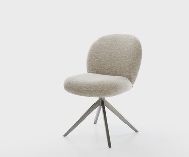 DELIFE Draaistoel Nube-Flex geweven stof beige kruisframe breed grafiet 360° draaibaar rocker-functie pocketveer kern