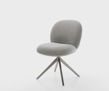 DELIFE Draaistoel Nube-Flex zachte stof met structuur grijs kruisframe breed grafiet 360° draaibaar rocker-functie pocketveer kern