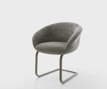 DELIFE Sledemodel Vinka-Flex met armleuning bouclé zacht mud sledemodel vlak afwerking met titanium pocketveer kern