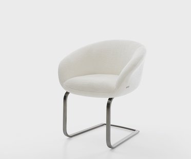 DELIFE Sledemodel Vinka-Flex met armleuning bouclé zacht beige sledemodel vlak grafiet pocketveer kern