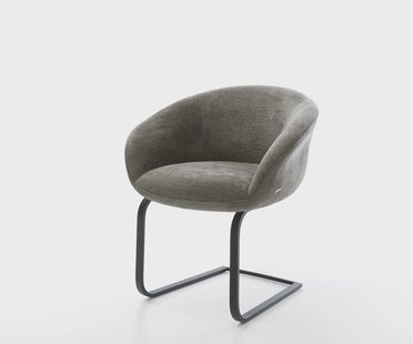 DELIFE Sledemodel Vinka-Flex met armleuning bouclé zacht mud sledemodel vlak zwart pocketveer kern