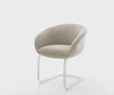 DELIFE Sledemodel Vinka-Flex met armleuning geweven stof beige sledemodel vlak wit pocketveer kern