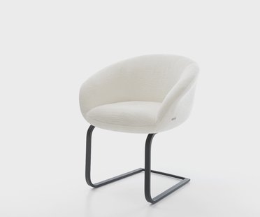 DELIFE Sledemodel Vinka-Flex met armleuning bouclé zacht beige sledemodel vlak zwart pocketveer kern