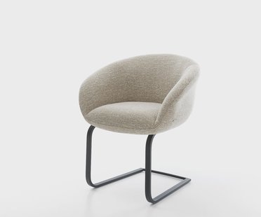 DELIFE Sledemodel Vinka-Flex met armleuning geweven stof beige sledemodel vlak zwart pocketveer kern