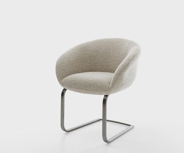 DELIFE Sledemodel Vinka-Flex met armleuning geweven stof beige sledemodel vlak grafiet pocketveer kern