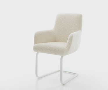 DELIFE Sledemodel Heira-Flex met armleuning teddy beige sledemodel vlak wit pocketveer kern