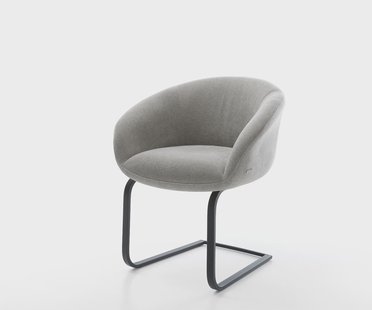 DELIFE Sledemodel Vinka-Flex met armleuning zachte stof met structuur grijs sledemodel vlak zwart pocketveer kern