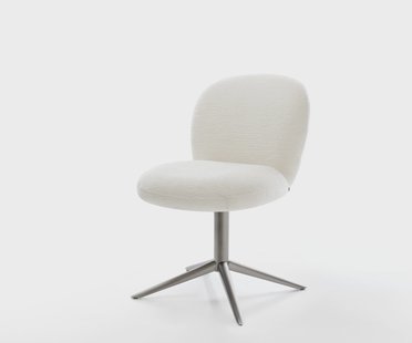 DELIFE Draaistoel Nube-Flex bouclé zacht beige kruispoot grafiet 360° draaibaar rocker-functie pocketveer kern