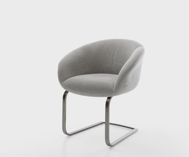 DELIFE Sledemodel Vinka-Flex met armleuning zachte stof met structuur grijs sledemodel vlak grafiet pocketveer kern