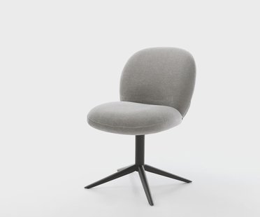 DELIFE Draaistoel Nube-Flex zachte stof met structuur grijs kruispoot zwart 360° draaibaar rocker-functie pocketveer kern