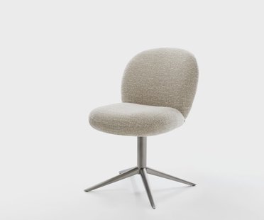 DELIFE Draaistoel Nube-Flex geweven stof beige kruispoot grafiet 360° draaibaar rocker-functie pocketveer kern
