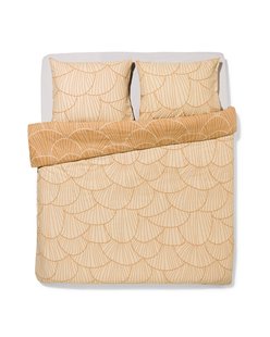 HEMA Dekbedovertrek 200x200/220cm zacht katoen schelpen zand (beige)