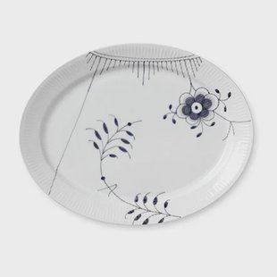 Royal Copenhagen Black Fluted Mega zwart pot ovaal 33 cm