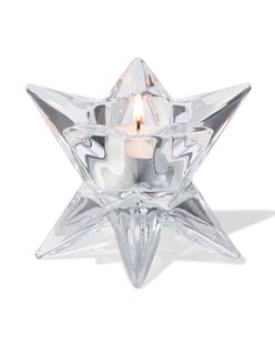 HEMA Theelichthouder 10x6.7x10cm glas ster