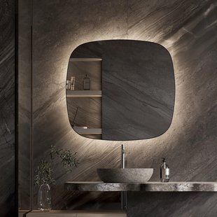 Spiegel Martens & Meijer Lima Organisch 100x100 cm met Indirecte Verlichting Rondom Incl. Verwarming & Dimbare Sensor