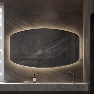 Spiegel Martens & Meijer Lissabon 140x80 Cm Met Indirecte Verlichting En Spiegelverwarming Mat Zwart