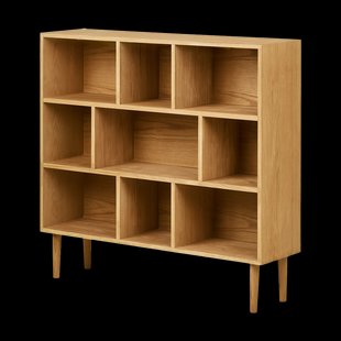 August eikenhouten boekenkast naturel - 112 x 105 cm