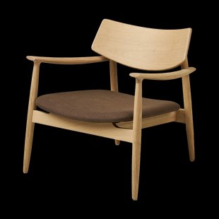 Otto eikenhouten fauteuil met bruin zitkussen - naturel