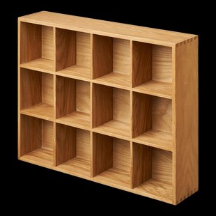 Boet eikenhouten wandplank - 12 vakken - 39 x 51 cm