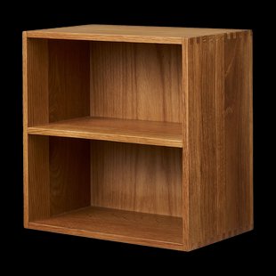 Abigail vierkante eikenhouten open wandkast met twee vakken - 30 x 30 cm