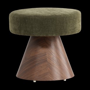 Lexi ronde poef donkergroen - Ø 48 cm